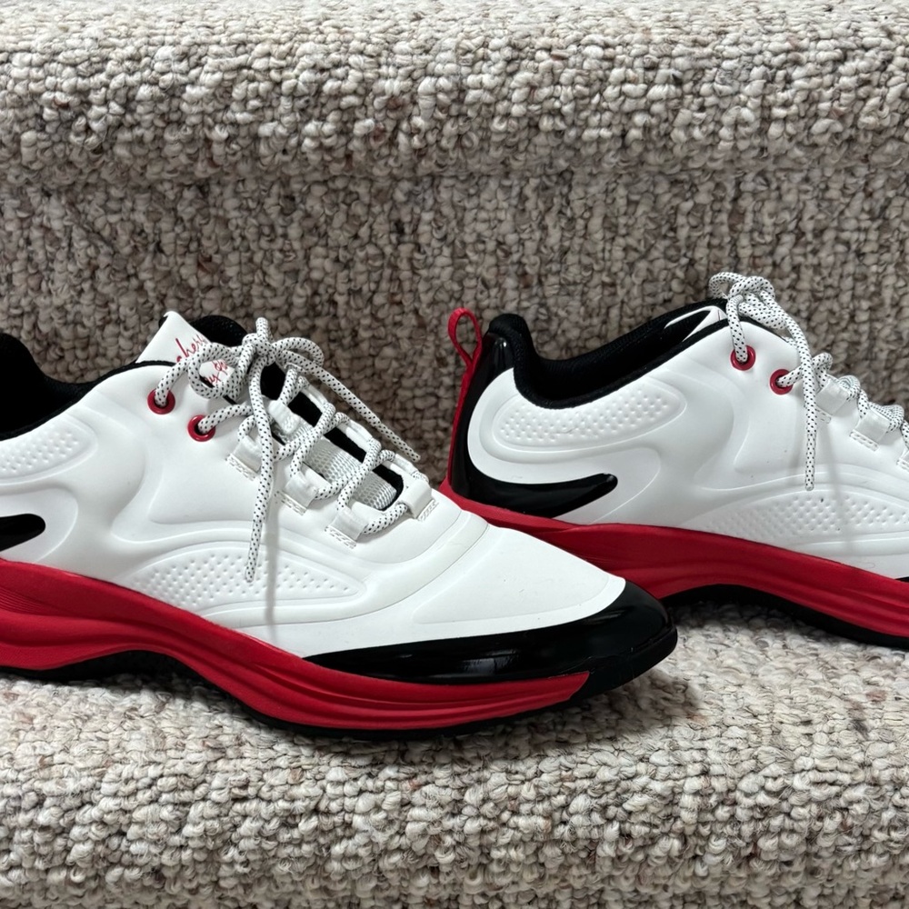 Ashley Park Street Glam Skechers White and Red / Black accents Athletic Shoes - Picture 3 of 7